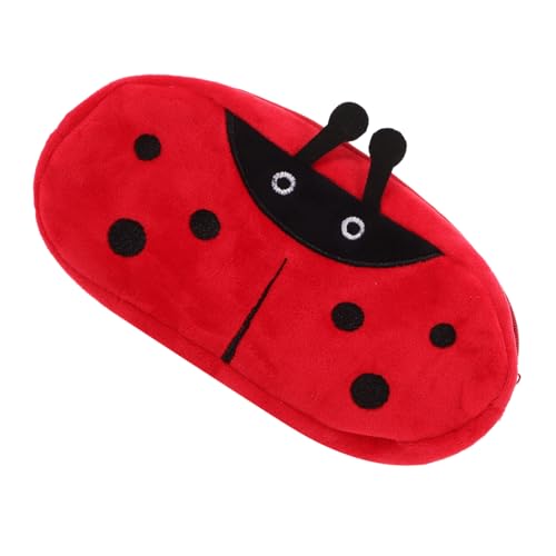 HOMSFOU Federmäppchen Schreibwarenbeutel Stiftebeutel Kreatives Federmäppchen mit Reißverschluss Plüschtier-Bleistiftbeutel Cartoon Bleistiftbeutel großes Federmäppchen Etui rot von HOMSFOU