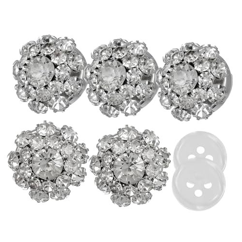 HOMSFOU Flower Rhinestone Manschettenknöpfe und Hemdknöpfe mit Einfachem Verschluss Glänzende Blüten Design Langlebig und Elegant für Formelle Anlässe und Geschenke von HOMSFOU