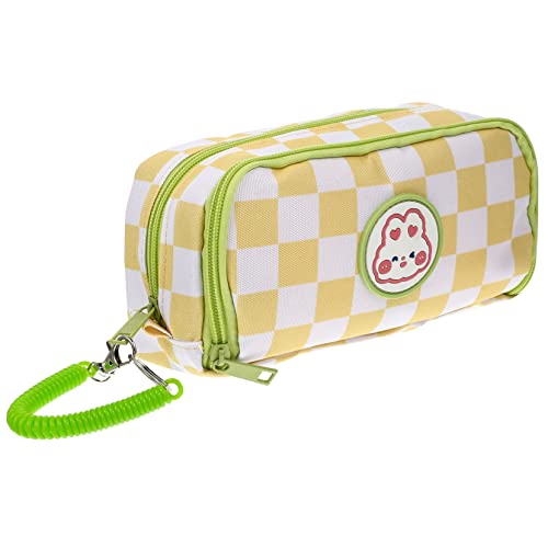 HOMSFOU Federmäppchen Mit Schachbrettmuster Große Kapazität Stift Tasche Reißverschlussdesign Für Bleistifte Lineale Notizen Radiergummis Geeignet Für Schüler Und Lehrer von HOMSFOU