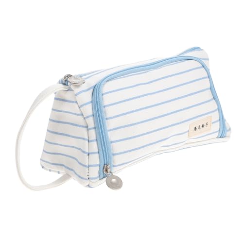 HOMSFOU Großes Canvas Federmäppchen mit Reißverschluss Langlebige Stofftasche für Schule und Büro Große Kapazität Stifteetui Waschbar und Verschleißfest Praktisches Schreibwaren Organizer von HOMSFOU