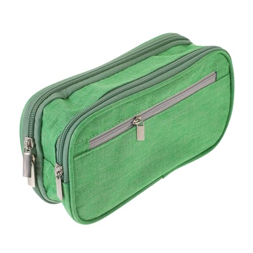 HOMSFOU Großes Fassungsvermögen Federmäppchen Dreilagige Stifttasche für Schüler Tragbare Schreibwaren Organizer Multifunktionale Bleistift Aufbewahrungstasche von HOMSFOU