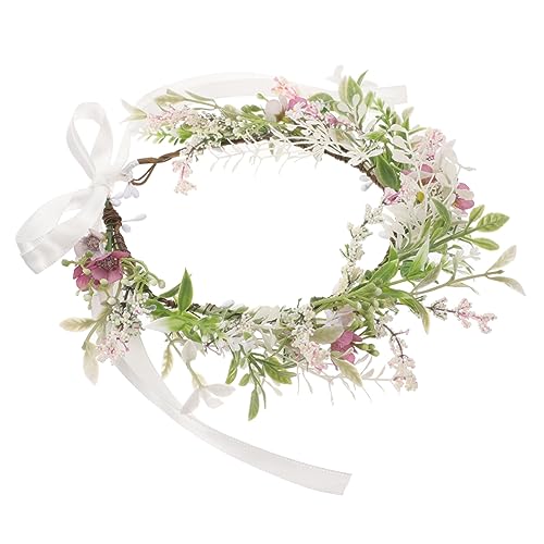 HOMSFOU Blumenstirnbänder Für Die Braut Stirnband Für Geburtstagsparty Stirnband Mit Blumenkrone Braut Brautjungfer Hochzeit Kopfschmuck Hochzeit Blumenkrone Haarschmuck Stoff Mädchen von HOMSFOU