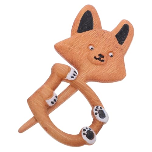 HOMSFOU Handgeschnitzte Holzhund-brosche Corgi Design Vintage Schalclip Anstecknadel für Damen Vielseitig als Anstecker und Schalhalter Modisches Retro-accessoire mit Natürlicher Maserung von HOMSFOU