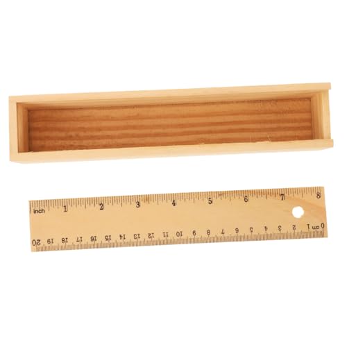 HOMSFOU Holz Federmäppchen für Kinder Tragbare Stiftbox mit Schublade Robuste Schreibwarenbox für Schule Aufbewahrung für Stifte und Zubehör von HOMSFOU