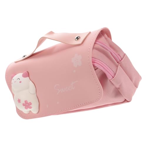 HOMSFOU Kawaii Bleistiftetui Multifunktionales Großes Federmäppchen mit Cartoon Relief für Lehrer zur Aufbewahrung von Schreibwaren und Bürobedarf von HOMSFOU