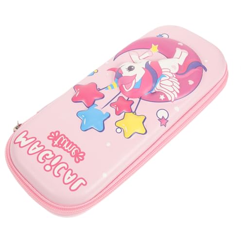 HOMSFOU Kreatives Federmäppchen für Mädchen Karton Aufbewahrungstasche mit Großem Fassungsvermögen für Stifte Schulbedarf und Make Up mit Einhorn Leicht und Tragbar von HOMSFOU