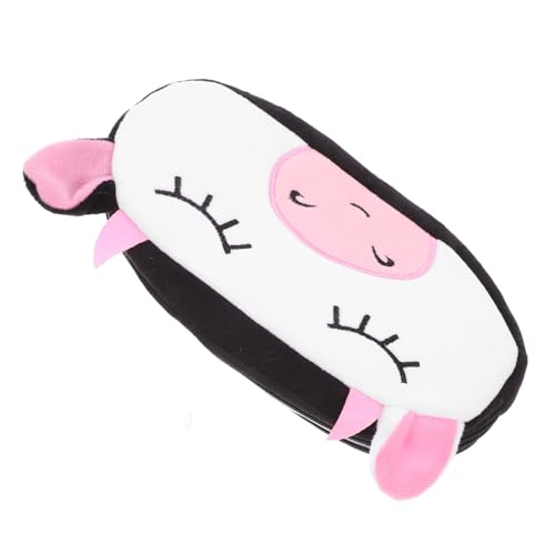 HOMSFOU Kuh Feder mäppchen Federmäppchen für Erwachsene Bleistiftbeutel mit Reißverschluss Nettes Bleistiftkoffer Federmäppchen klein Federmäppchen Tier Cartoon-Federmäppchen Etui Plüsch von HOMSFOU