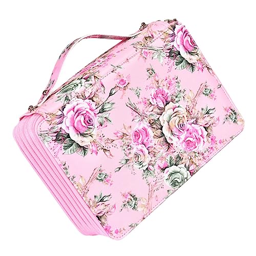 HOMSFOU Kunstspeicherbeutel Federmäppchen zeichnen Bleistiftspeicherfall Künstlerstiftfall Buntstiftorganisator Schulstiftbeutel Bleistifte Tasche Briefpapierbeutel Pu Rosa von HOMSFOU