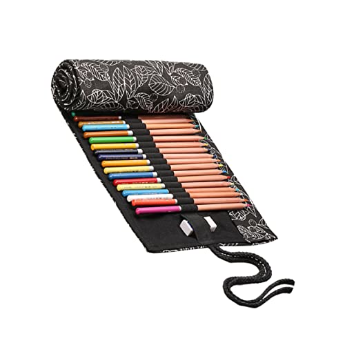 HOMSFOU Mäppchen Bleistiftspeicherorganisator Bunte Stifte Rollstifthalter Schreibwaren Schwarz von HOMSFOU