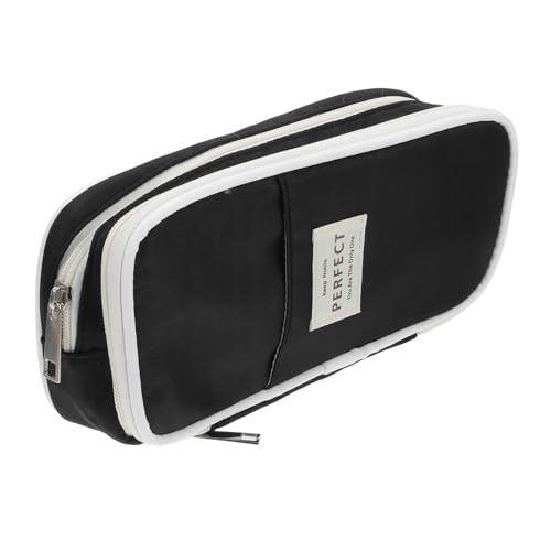 HOMSFOU Mäppchen Tragbarer Bleistiftbeutel Schulbedarfskoffer Bleistift-Organizer Für Den Schreibtisch Ästhetische Bleistifttasche Buntstiftorganisator College -schlafsaal Segeltuch Black HOMSFOU Mäppchen Tragbarer Bleistiftbeutel Schulbedarfskoffer Bleistift-Organizer Für Den Schreibtisch Ästhetische Bleistifttasche Buntstiftorganisator College -schlafsaal Segeltuch Black von HOMSFOU