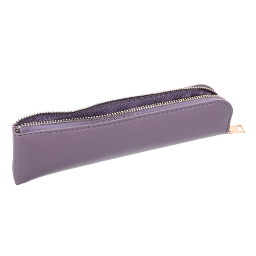 HOMSFOU Stifteaufbewahrungstasche Aus Pu-Leder Mit Reißverschluss Geräumiges Federmäppchen Für Erwachsene Tragbare Schreibwarenhalter Für Verschiedene Stifte von HOMSFOU