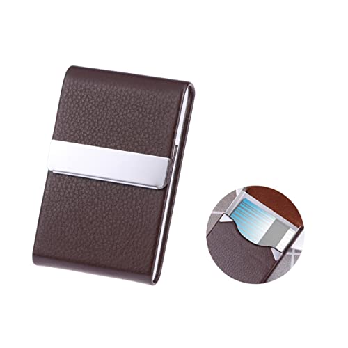 HOMSFOU PU Visitenkartenhalter Aus PU Leder Design Für Kreditkarten Und Ausweise Unisex Robuste Metallbox Große Kapazität Für Geschäftsleute von HOMSFOU