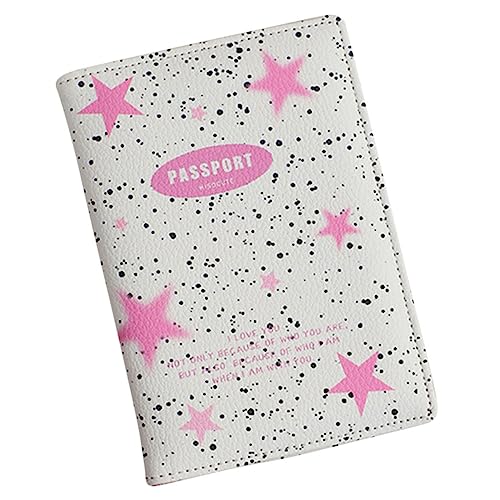 HOMSFOU Passinhaber Halter Rosa Hallo Name Geldbörsen für Damen Fall Credit Card Holder пасочница id Holder Document Holder Geldtasche PU-Passbehälter Reisepasshülle mit einfachem Design von HOMSFOU