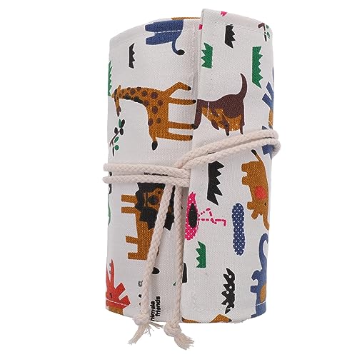 HOMSFOU Rolltasche Für Stifte Aus Canvas Tragbare Bleistifthülle Organizer-Tasche Für Buntstifte Platzsparendes Rollmäppchen Für Schreibwaren Aufbewahrungstasche Für Zeichnen Und von HOMSFOU