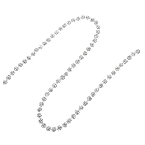 HOMSFOU Runder Strass Gürtel Dekorative Strasskette für Diy Accessoires Silberner Hintergrund mit Weißen Strasssteinen für Brautkleider und Outfits HOMSFOU Runder Strass Gürtel Dekorative Strasskette für Diy Accessoires Silberner Hintergrund mit Weißen Strasssteinen für Brautkleider und Outfits von HOMSFOU