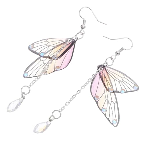 HOMSFOU Schmetterlingsohrringe Damen Bunte Tropfenförmige Ohrhänger mit Strass Leichter Langlebiger Ohrschmuck für Halloween Party DIY Bastelsets Natur-inspirierte Flügel-Designs von HOMSFOU