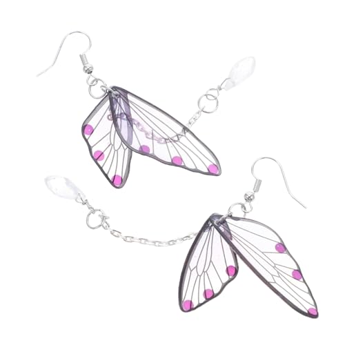 HOMSFOU Schmuck Ohrringe Drachenohrringe Tierohrringe Schmetterlingsmuster Tropfenohrringe Schöne Ohrhänger Für Frauen Tierohrringe Für Frauen Schmetterlingsohrringe Violett von HOMSFOU