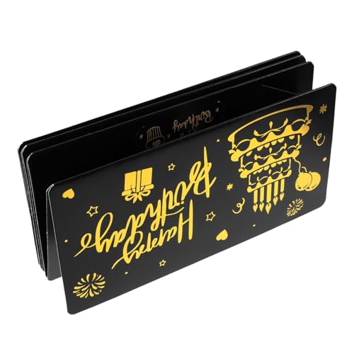 HOMSFOU Schwarzer Gold Geburtstagsgeldumschlag mit Fächern Überraschungs Geldhalter für Karten und Bargeld Edles für Männer Frauen Stilvoller Geburtstagstaschenhalter von HOMSFOU