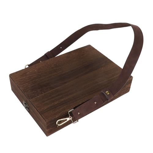 HOMSFOU Stationery Storage Box Schriftsteller im Freien Veranstalter Die Sonnenbrillen-Organizer Farbkasten aus Holz Bleistiftbeutel mit Reißverschluss Holzkiste Kaffee von HOMSFOU