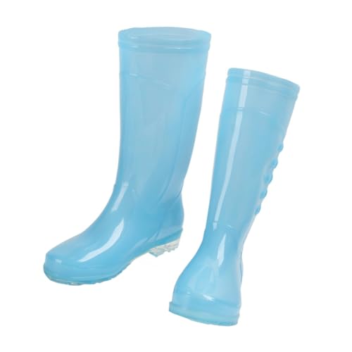 HOMSFOU Transparente Damen Regenstiefel High PVC Gummistiefel Rutschfest Strapazierfähig Alltagsschutz von HOMSFOU