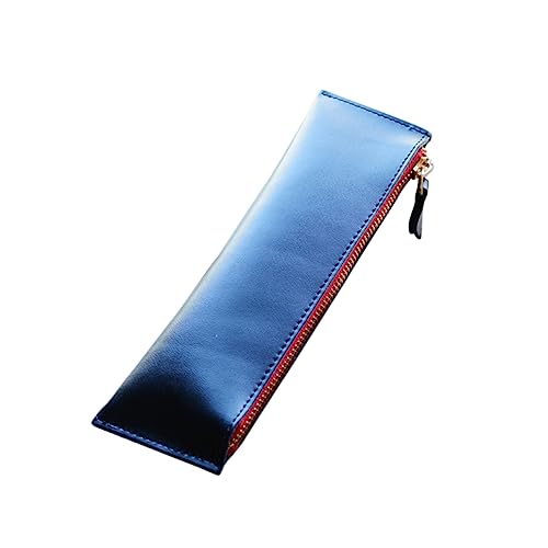 HOMSFOU Handgefertigtes Leder Federmäppchen Für Stifte Vintage Stiftetui Mit Reißverschluss Aufbewahrungslösung Für Schule Büro Und Zuhause von HOMSFOU