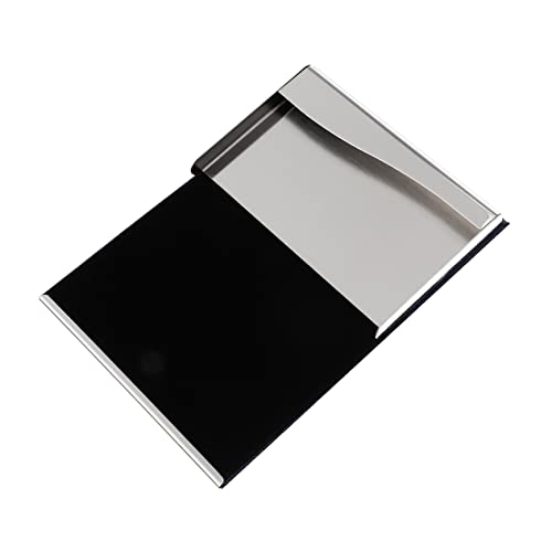 HOMSFOU Kreativer Visitenkartenhalter Aus Edelstahl Elegantes Pu Design Für Große Karten Tragbare Kartenbox Für Geschäftliche Und Persönliche Nutzung von HOMSFOU