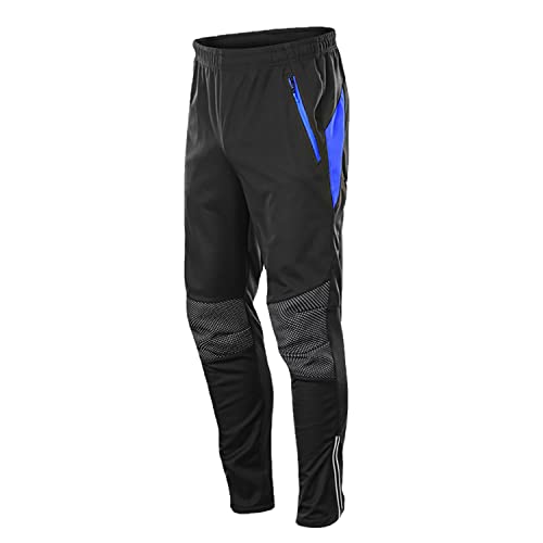 HOMTOL Fahrradhose Herren Lang Winter Fleece-Futter Winddicht wasserdicht Radlerhose Wanderhose mit Fleece Radsport Lange Hosen Atmungsaktiv Radhose MTB Hose Thermo für Outdoor-Sports von HOMTOL