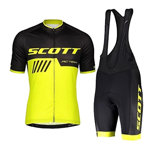 HOMTOL Herren Fahrrad Anzüge Kurzarm Fahrrad Trikot set Atmungsaktive Radtrikot Fahrradbekleidung Set Schnelltrocknend Radler Shirt + Radhose/Trägerhose mit Sitzpolster für Radsport von HOMTOL