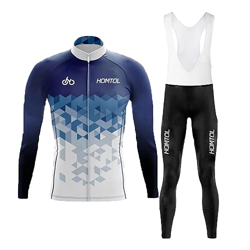 HOMTOL Radtrikot Set Herren Langarm Kurzarm Fahrradbekleidung Fahrradtrikot Triathlon Anzug Herren Fahrrad Trikots Atmungsaktiv Elastische Schnell Trocknend Trikot Radfahren MTB von HOMTOL