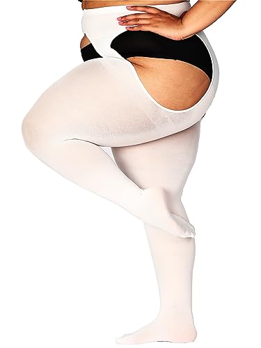 HONENNA Große Größen Strapsstrumpfhose für Damen Control Top Offener Schritt Nylonstrümpfe Hochtaillierte, 1 Paar Weiß, M-L HONENNA Große Größen Strapsstrumpfhose für Damen Control Top Offener Schritt Nylonstrümpfe Hochtaillierte, 1 Paar Weiß, M-L von HONENNA