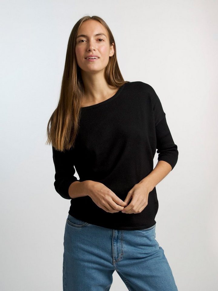 HONEST BASICS 3/4 Arm-Pullover aus leichtem Strick aus OCS zertifizierter Bio-Baumwolle von HONEST BASICS