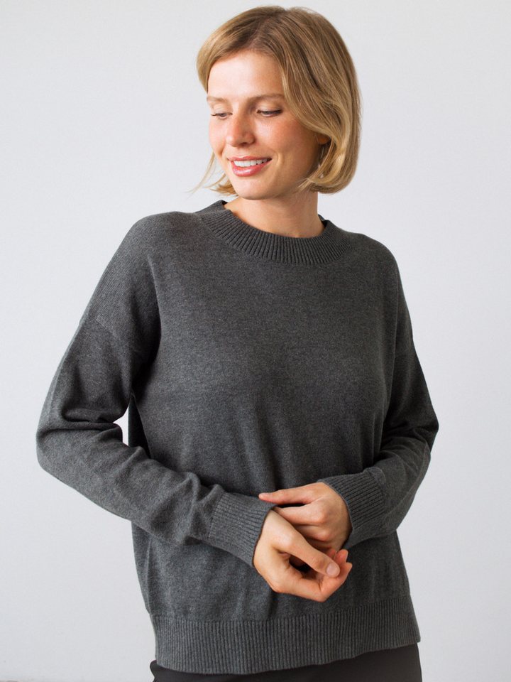 HONEST BASICS Longpullover Boxy-Pullover aus OCS und GRS zertifizierter Bio-Baumwolle von HONEST BASICS