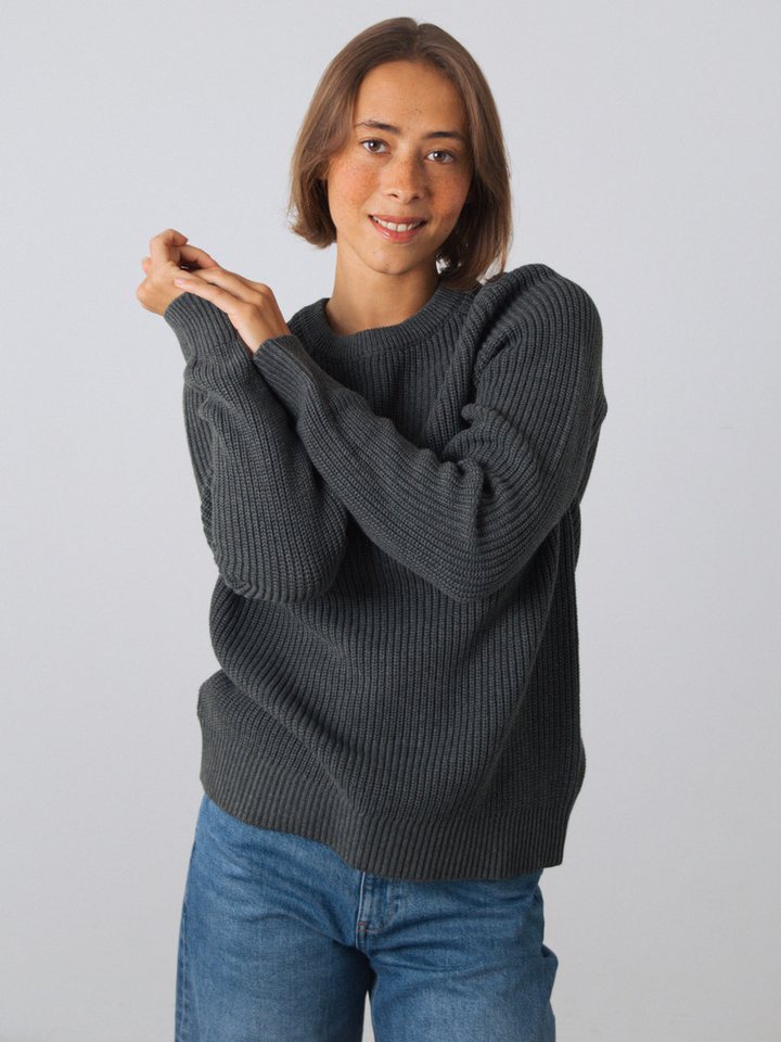 HONEST BASICS Rundhalspullover aus schwerem Strick mit OCS und GRS zertifizierter Bio-Baumwolle von HONEST BASICS