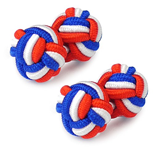 HONEY BEAR 1 Paar Herren/Damen Seide Stoff Knoten Seidenknoten Manschettenknöpfe für Hemd/Kleid,MEHRWEG von HONEY BEAR