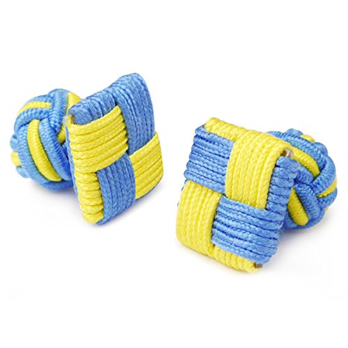 HONEY BEAR 1 Paar Herren/Damen Seide Stoff Knoten Seidenknoten Platz Manschettenknöpfe für Hemd/Kleid zum,MEHRWEG von HONEY BEAR