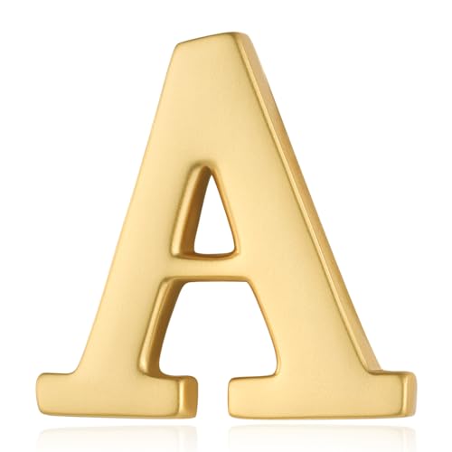 HONEY BEAR 1 Stück Buchstaben Brief Broschen Pins A bis Z, für Herren/Damen Anzug Hemd,Gold (A 0.59inch) von HONEY BEAR