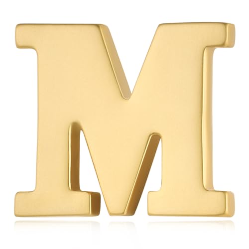 HONEY BEAR 1 Stück Buchstaben Brief Broschen Pins A bis Z, für Herren/Damen Anzug Hemd,Gold (M 0.59inch) von HONEY BEAR