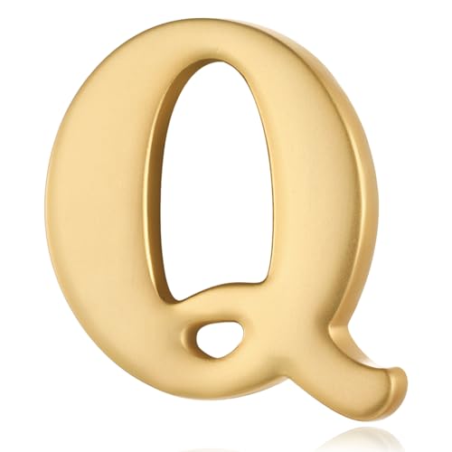 HONEY BEAR 1 Stück Buchstaben Brief Broschen Pins A bis Z, für Herren/Damen Anzug Hemd,Gold (Q 0.59inch) von HONEY BEAR