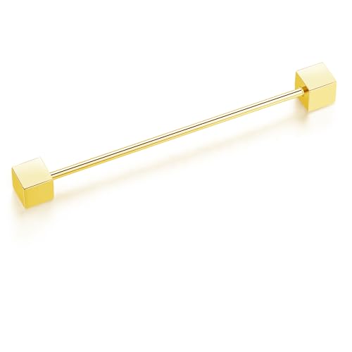 HONEY BEAR 1 Stück Herren kragennadel Anzug Hemd Kragenstift Kragen Pins Bar Krawattenknoten Bar Edelstahl für Hochzeit Geschenk,Kegel Silber,MEHRWEG (Quadratischer Kopf Gold) von HONEY BEAR