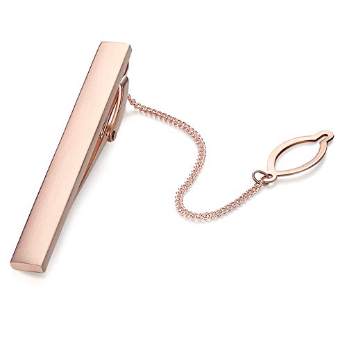 HONEY BEAR Herren Krawattennadel Krawattenklammer Hochzeit Tie Clip aus Edelstahl,MEHRWEG (Rosé gold) von HONEY BEAR