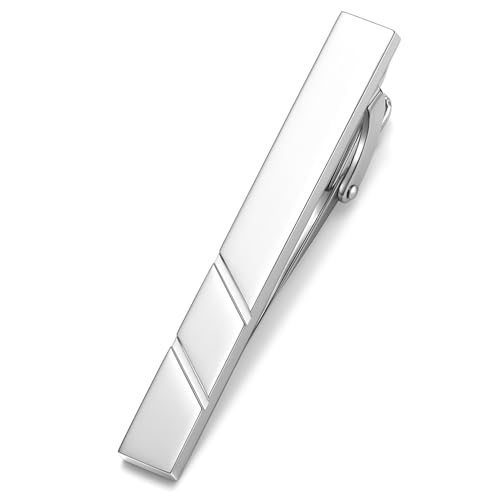 HONEY BEAR Hochwertig Herren Krawattennadel Krawattenklammer Tie Clip aus Edelstahl,MEHRWEG (Glänzend Silber 5.4cm) von HONEY BEAR