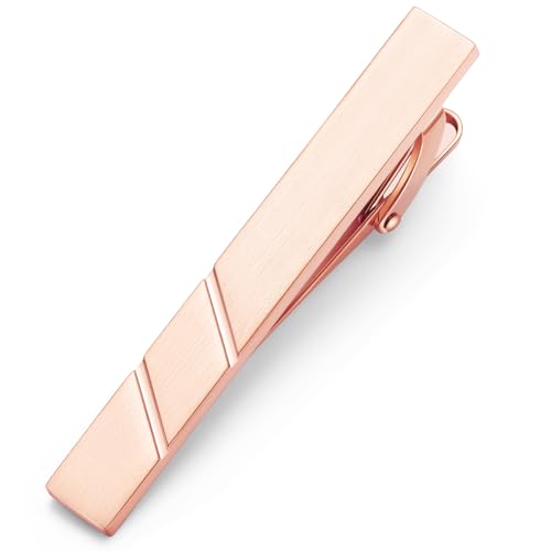 HONEY BEAR Hochwertig Herren Krawattennadel Krawattenklammer Tie Clip aus Edelstahl,MEHRWEG (Roségold gebürstet 5.4cm) von HONEY BEAR