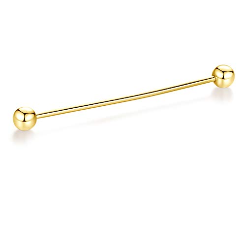 HONEY BEAR 1 Stück/3er Set Herren kragennadel Anzug Hemd Kragenstift Kragen Pins Bar Krawattenknoten Bar Edelstahl für Hochzeit Geschenk,Kegel Silber,MEHRWEG (Ball Gold) von HONEY BEAR