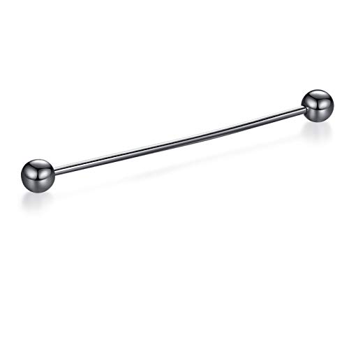 HONEY BEAR 1 Stück/3er Set Herren kragennadel Anzug Hemd Kragenstift Kragen Pins Bar Krawattenknoten Bar Edelstahl für Hochzeit Geschenk,Kegel Silber,MEHRWEG (Ball Schwarz) von HONEY BEAR