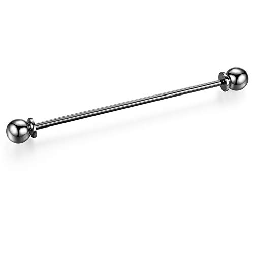 HONEY BEAR 1 Stück/3er Set Herren kragennadel Anzug Hemd Kragenstift Kragen Pins Bar Krawattenknoten Bar Edelstahl für Hochzeit Geschenk,Kegel Silber,MEHRWEG (Kugel kopf Schwarz) von HONEY BEAR