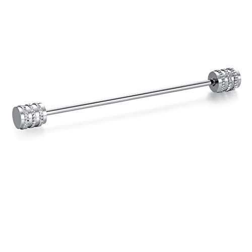 HONEY BEAR 1 Stück/3er Set Herren kragennadel Anzug Hemd Kragenstift Kragen Pins Bar Krawattenknoten Bar Edelstahl für Hochzeit Geschenk,Kegel Silber,MEHRWEG (Zylindrisch Silber) von HONEY BEAR