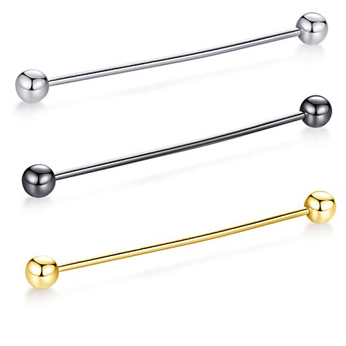 HONEY BEAR 3 Stück Set Herren kragennadel Anzug Hemd Kragenstift Kragen Pins Bar Krawattenknoten Bar Edelstahl für Hochzeit Geschenk,Kegel Silber,MEHRWEG (Ball ohne Box) von HONEY BEAR