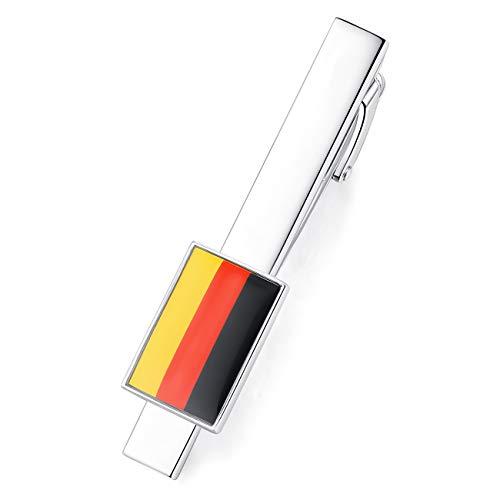 HONEY BEAR Hochwertig Herren National flagge Krawattennadel Krawattenklammer Tie Clip aus Edelstahl (Deutsche Deutschland Flagge) von HONEY BEAR