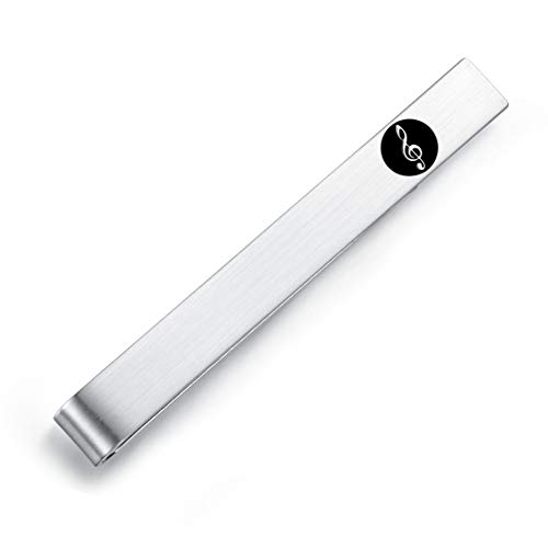 Honey Bear Musik Note Violinschlüssel Hochwertig Herren Krawattennadel Krawattenklammer Tie Clip aus Edelstahl,Silber gebürstet MEHRWEG von HONEY BEAR