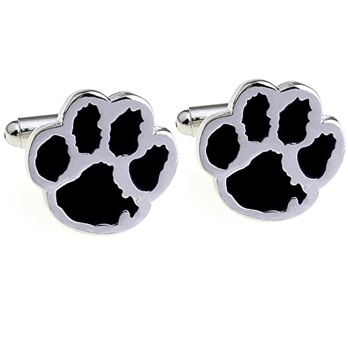 Honey Bear Schwarz Herren Manschettenknöpfe Cufflinks Bärentatze Manschettenknopf Edelstahl 1 Paar (schwarz) von HONEY BEAR